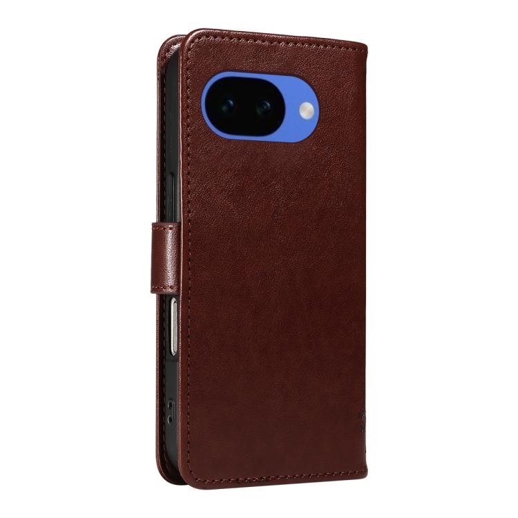 For Google Pixel 10a Tree & Cat Embossed Pattern Flip Leather Phone Case