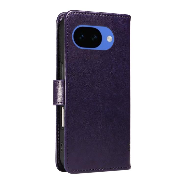 For Google Pixel 10a Tree & Cat Embossed Pattern Flip Leather Phone Case