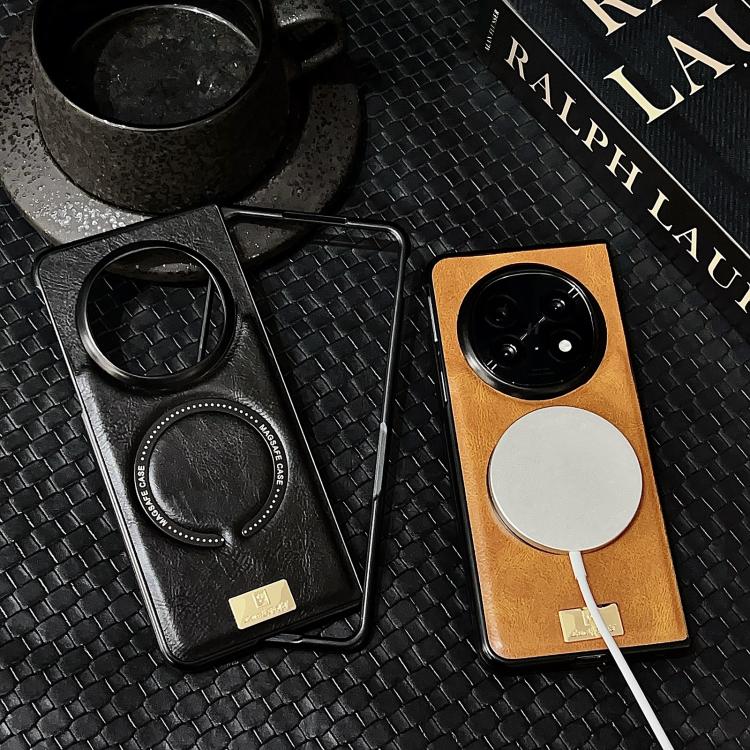 For OPPO Find N5 Crazy Horse Pattern MagSafe Magnetic Phone Case