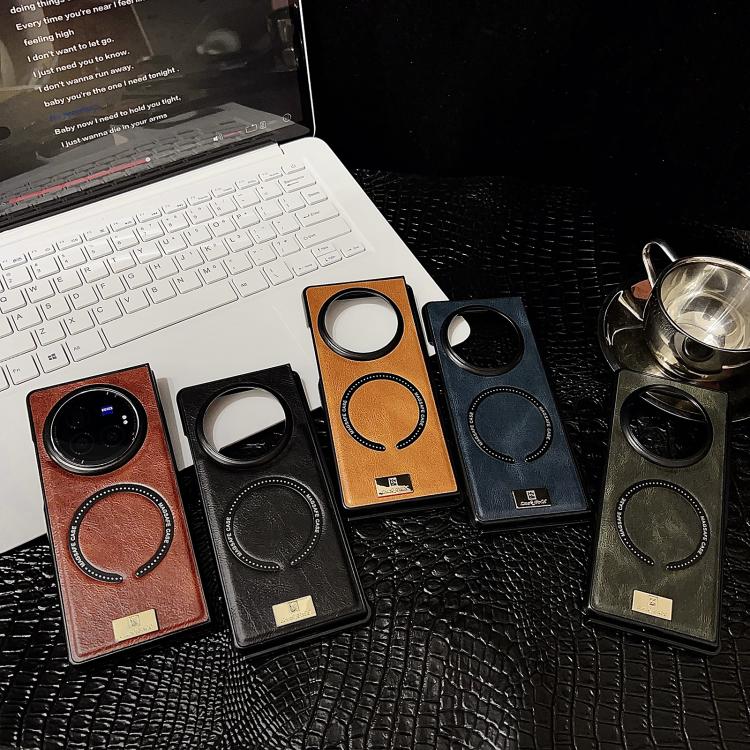 For vivo X Fold3 Crazy Horse Pattern MagSafe Magnetic Phone Case