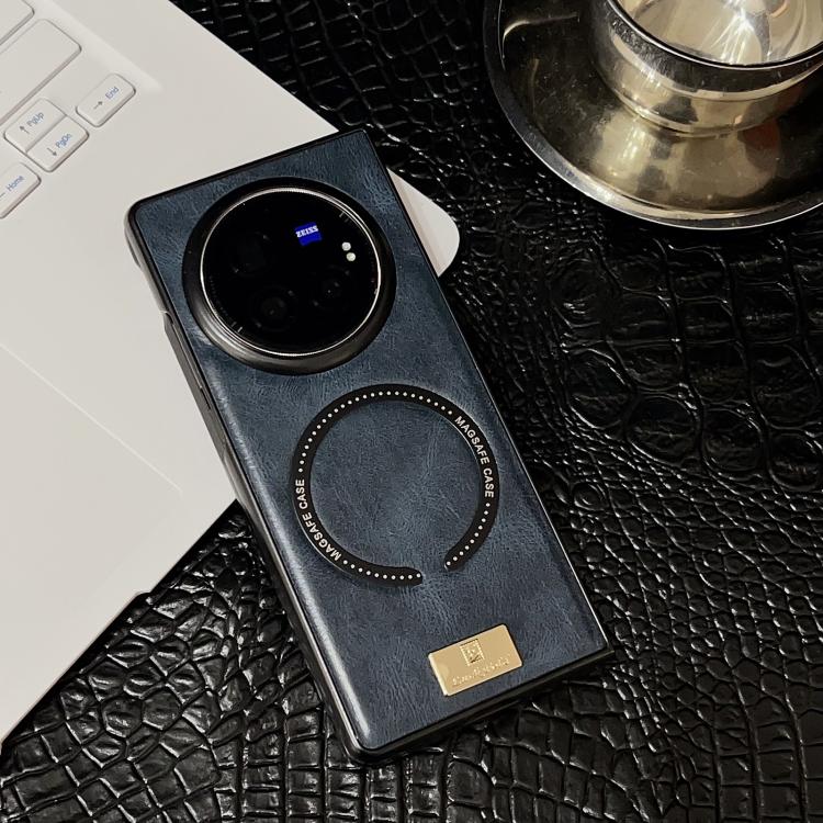For vivo X Fold3 Crazy Horse Pattern MagSafe Magnetic Phone Case