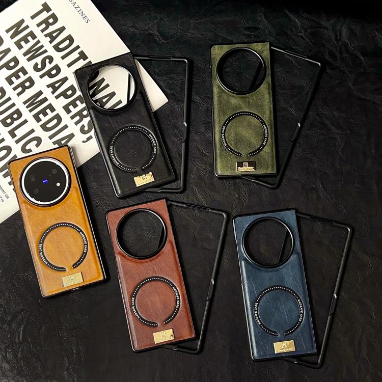 For vivo X Fold5 Crazy Horse Pattern MagSafe Magnetic Phone Case