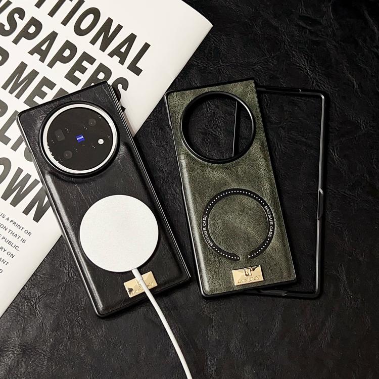 For vivo X Fold5 Crazy Horse Pattern MagSafe Magnetic Phone Case