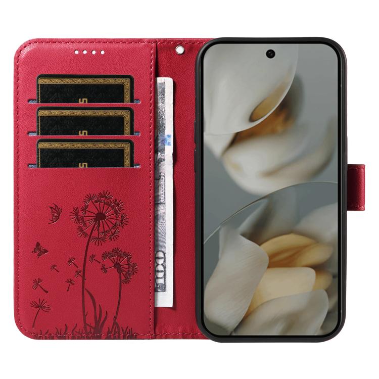 For Google Pixel 10 Pro XL 5G Global Dandelion Embossed Pattern Flip Leather Phone Case