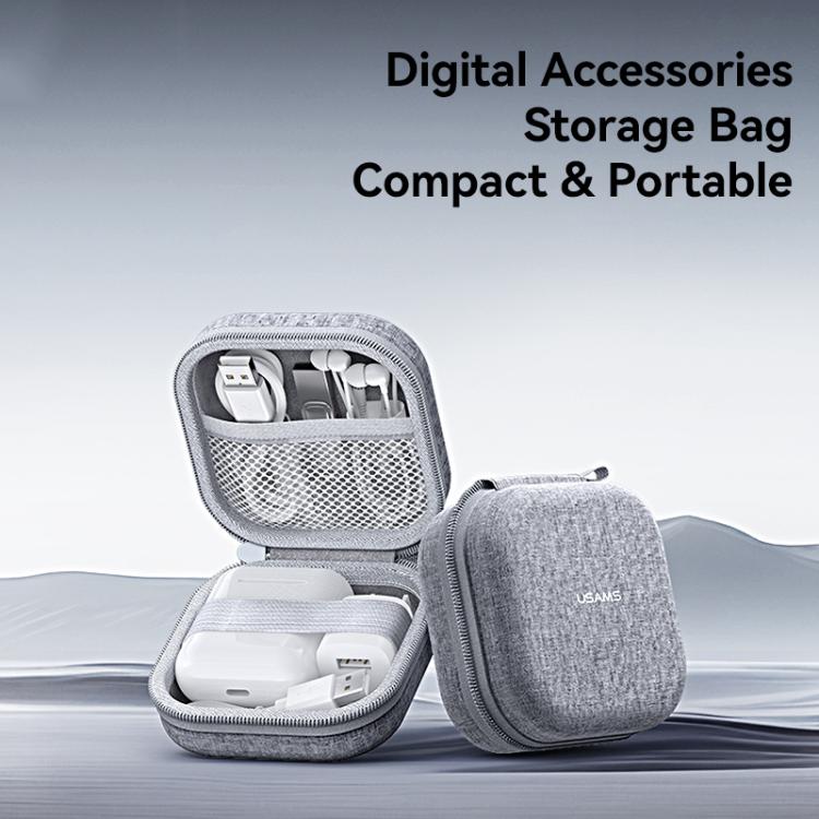 USAMS ZB351 Large Capacity TWS Earphone Storage Bag - Grey