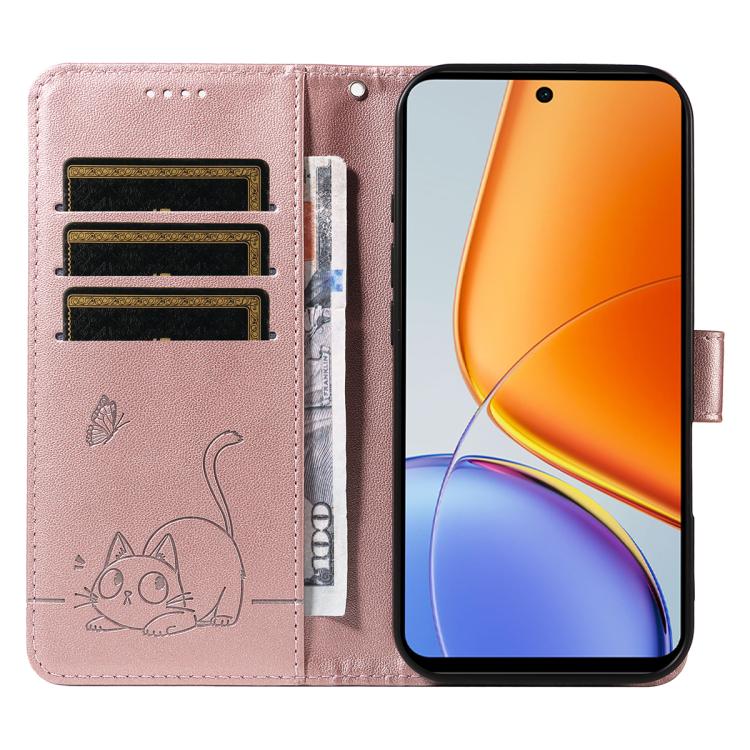 For vivo Y39 5G Global Adorable Cat Embossed Pattern Flip Leather Phone Case