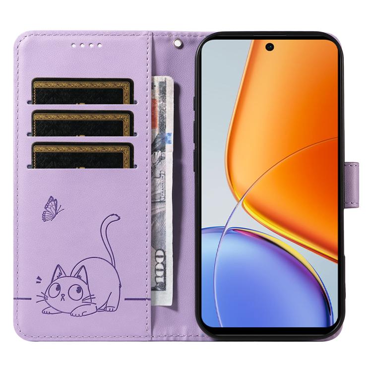 For vivo Y39 5G Global Adorable Cat Embossed Pattern Flip Leather Phone Case