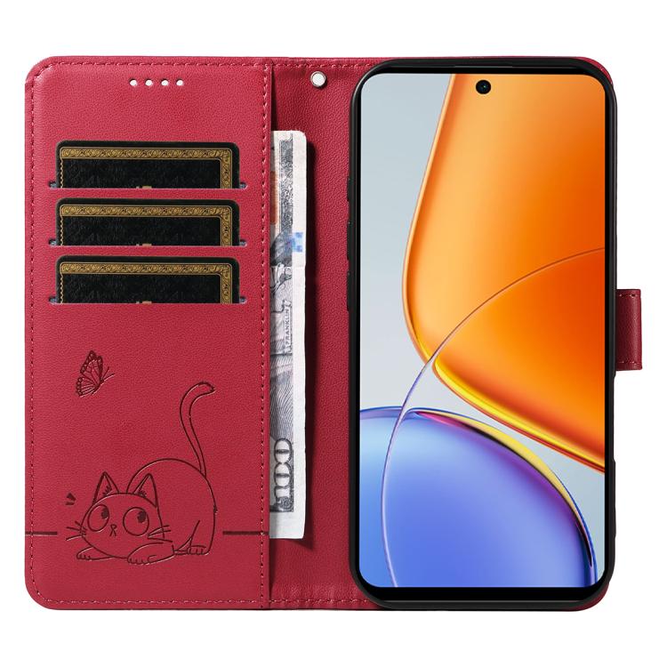 For vivo Y39 5G Global Adorable Cat Embossed Pattern Flip Leather Phone Case
