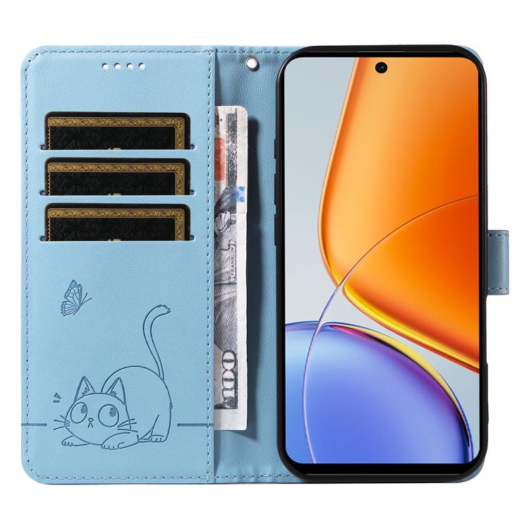 For vivo Y39 5G Global Adorable Cat Embossed Pattern Flip Leather Phone Case