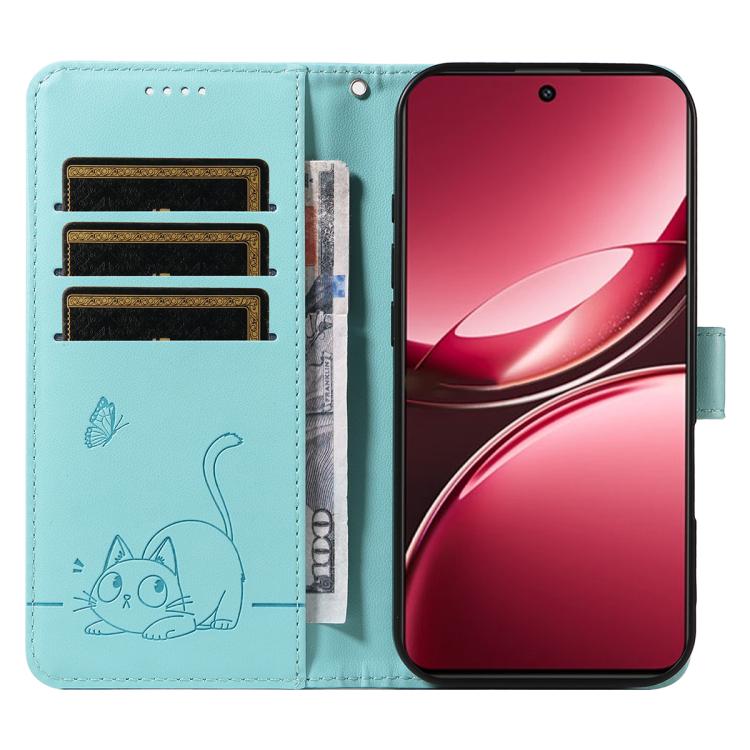 For vivo V50 Lite 5G Global Adorable Cat Embossed Pattern Flip Leather Phone Case