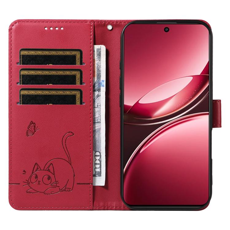 For vivo V50 Lite 5G Global Adorable Cat Embossed Pattern Flip Leather Phone Case