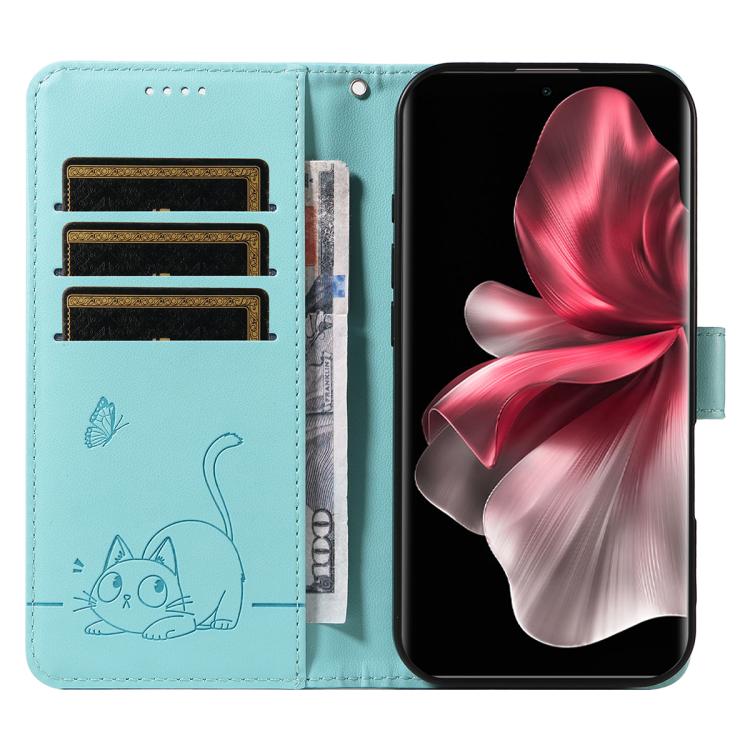For vivo V30E / V40 Lite Global Adorable Cat Embossed Pattern Flip Leather Phone Case