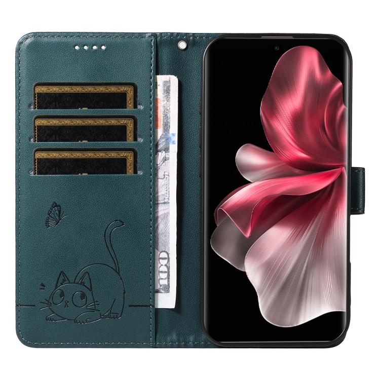 For vivo V30E / V40 Lite Global Adorable Cat Embossed Pattern Flip Leather Phone Case