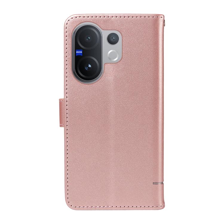 For vivo V60 5G Adorable Cat Embossed Pattern Flip Leather Phone Case