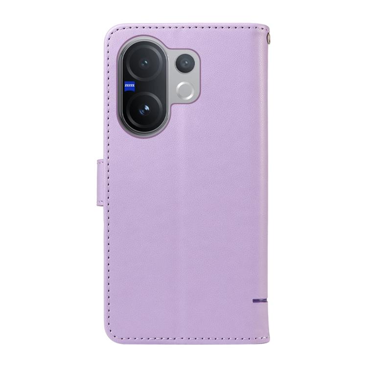 For vivo V60 5G Adorable Cat Embossed Pattern Flip Leather Phone Case