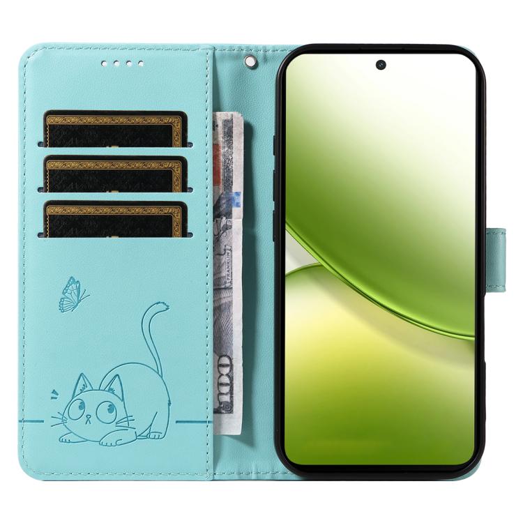 For vivo Y400 5G Adorable Cat Embossed Pattern Flip Leather Phone Case