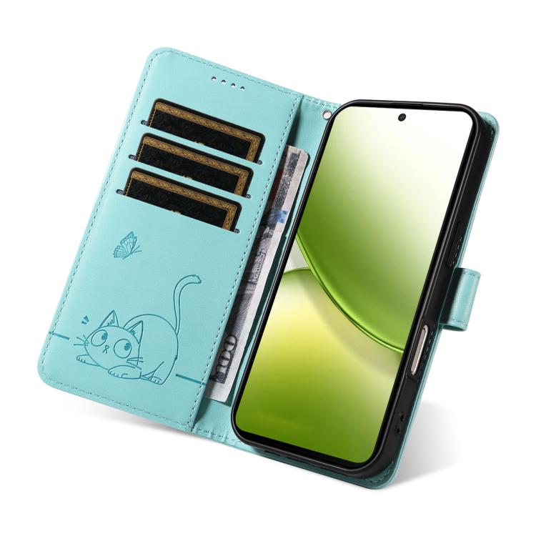 For vivo Y400 5G Adorable Cat Embossed Pattern Flip Leather Phone Case