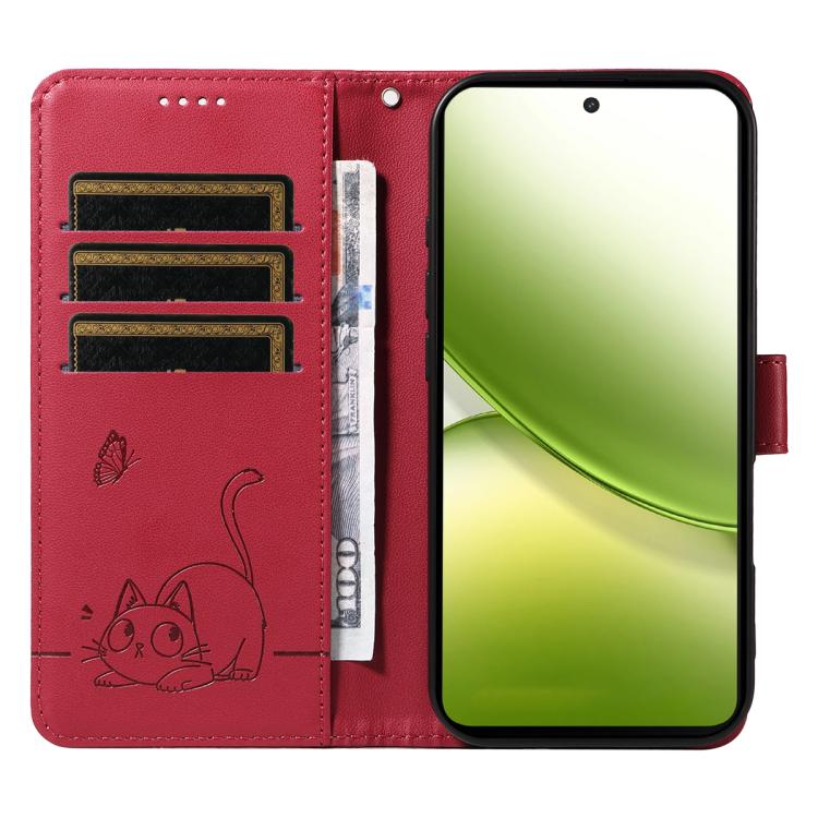 For vivo Y400 5G Adorable Cat Embossed Pattern Flip Leather Phone Case