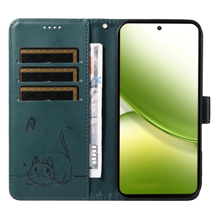 For vivo Y400 5G Adorable Cat Embossed Pattern Flip Leather Phone Case