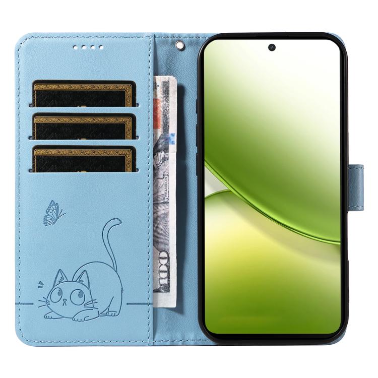 For vivo Y400 5G Adorable Cat Embossed Pattern Flip Leather Phone Case