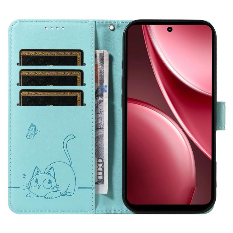 For vivo Y31 5G 2025 / Y21D Adorable Cat Embossed Pattern Flip Leather Phone Case