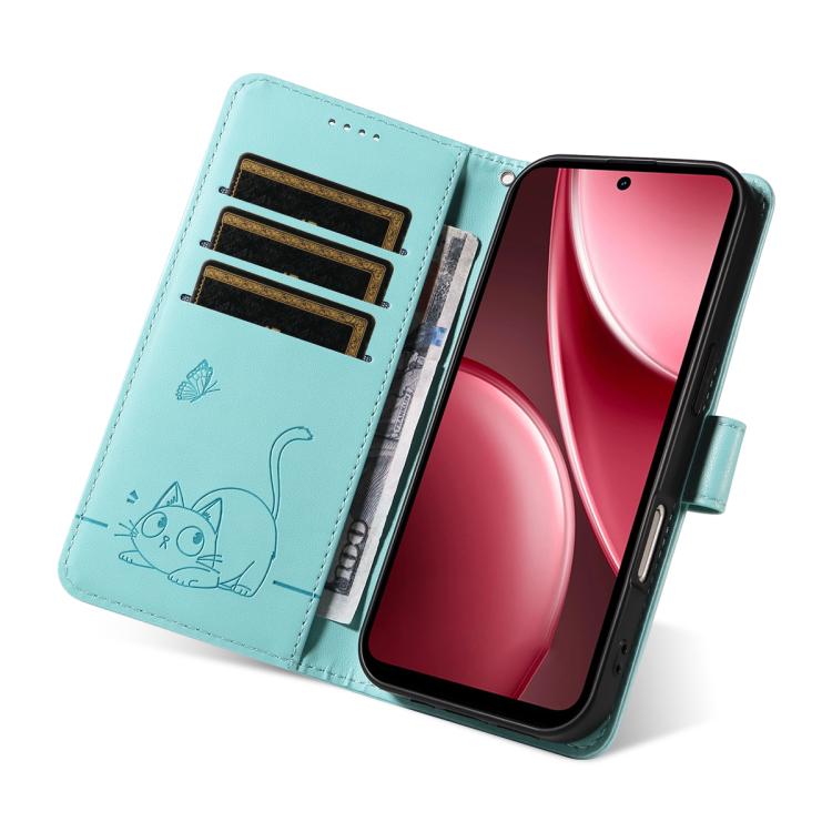 For vivo Y31 5G 2025 / Y21D Adorable Cat Embossed Pattern Flip Leather Phone Case