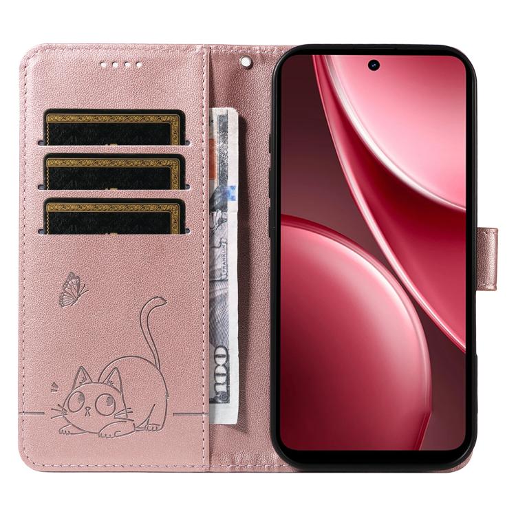 For vivo Y31 5G 2025 / Y21D Adorable Cat Embossed Pattern Flip Leather Phone Case