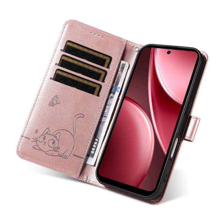 For vivo Y31 5G 2025 / Y21D Adorable Cat Embossed Pattern Flip Leather Phone Case