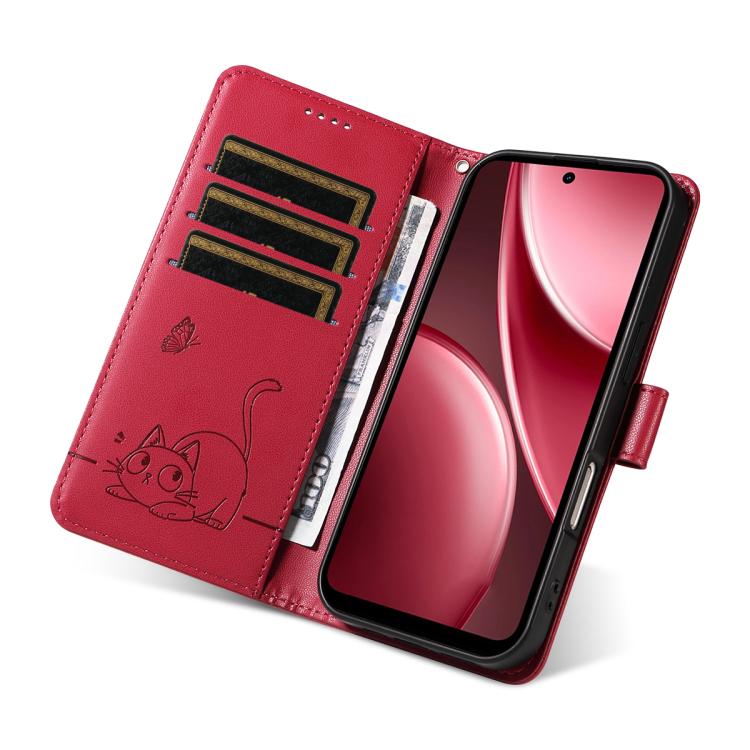 For vivo Y31 5G 2025 / Y21D Adorable Cat Embossed Pattern Flip Leather Phone Case