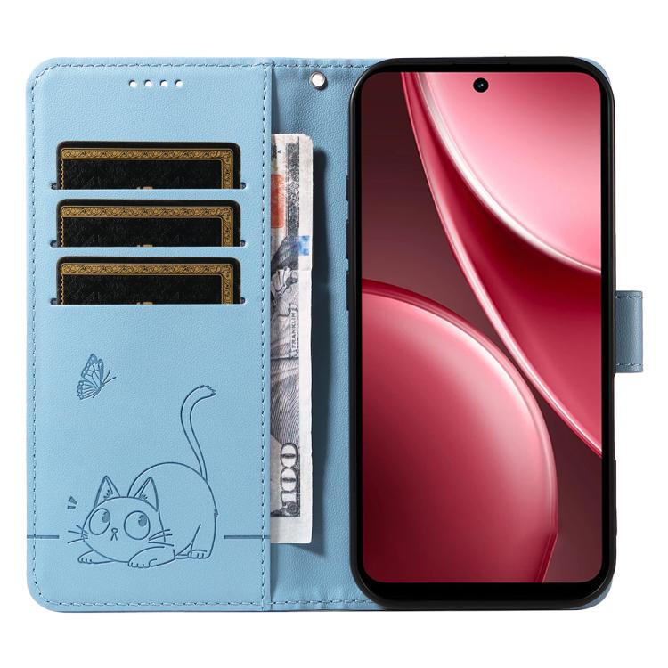 For vivo Y31 5G 2025 / Y21D Adorable Cat Embossed Pattern Flip Leather Phone Case