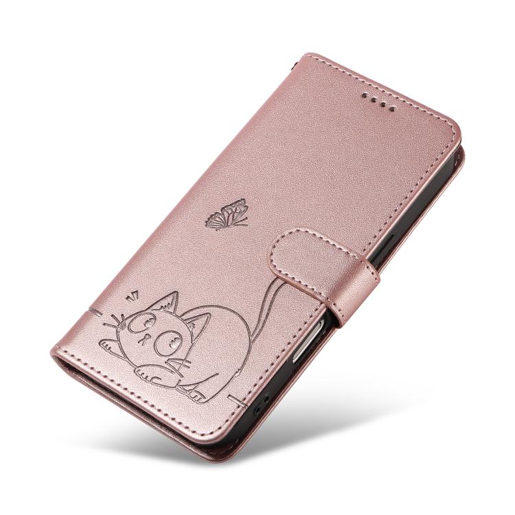For vivo X300 Pro Adorable Cat Embossed Pattern Flip Leather Phone Case