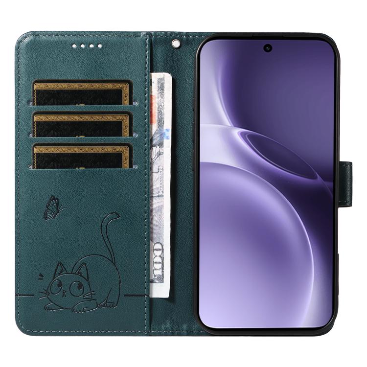 For vivo X300 Pro Adorable Cat Embossed Pattern Flip Leather Phone Case