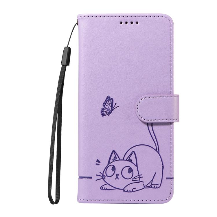 For Google Pixel 10 Pro XL 5G Global Adorable Cat Embossed Pattern Flip Leather Phone Case