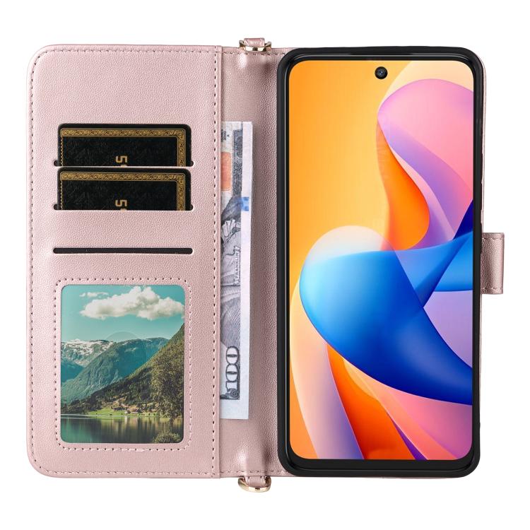 For TCL 60R 5G / 60 5G Multifunctional 6-Card Slots Leather Phone Case with Wrist Strap