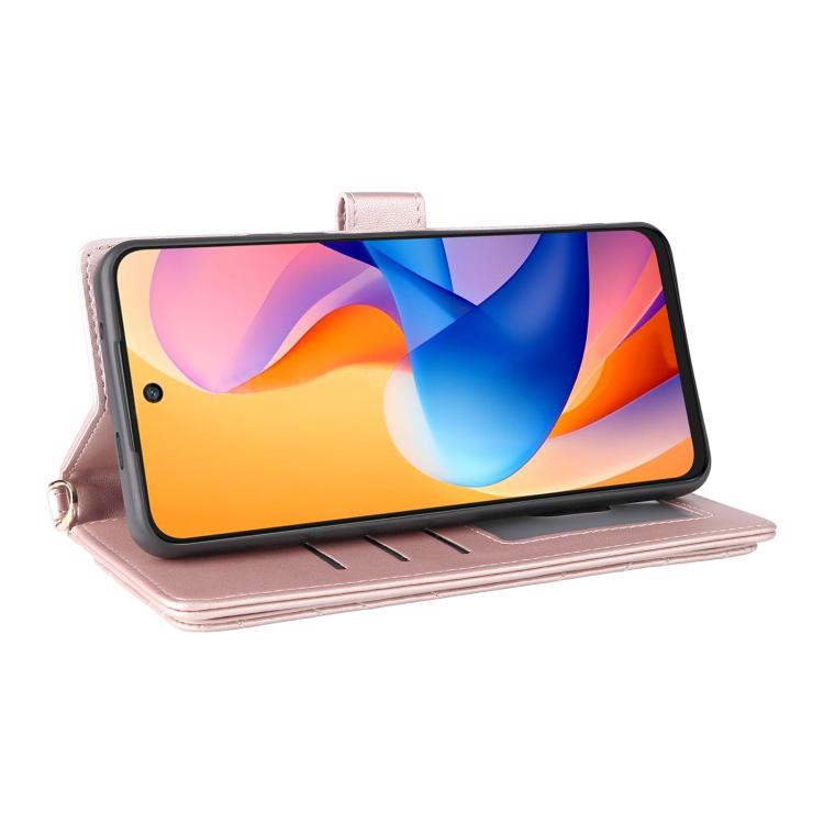 For TCL 60R 5G / 60 5G Multifunctional 6-Card Slots Leather Phone Case with Wrist Strap