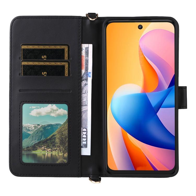 For TCL 60R 5G / 60 5G Multifunctional 6-Card Slots Leather Phone Case with Wrist Strap