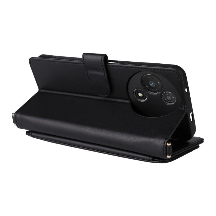 For TCL 60R 5G / 60 5G Multifunctional 6-Card Slots Leather Phone Case with Wrist Strap