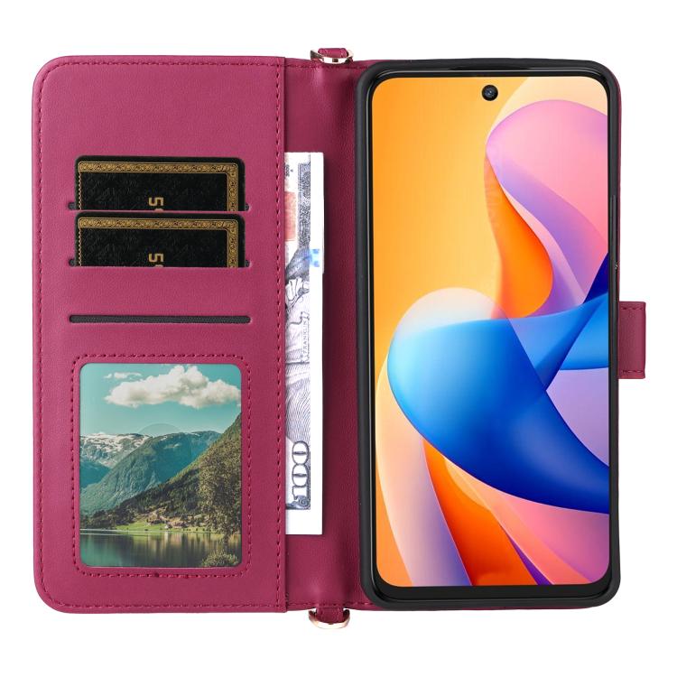 For TCL 60R 5G / 60 5G Multifunctional 6-Card Slots Leather Phone Case with Wrist Strap