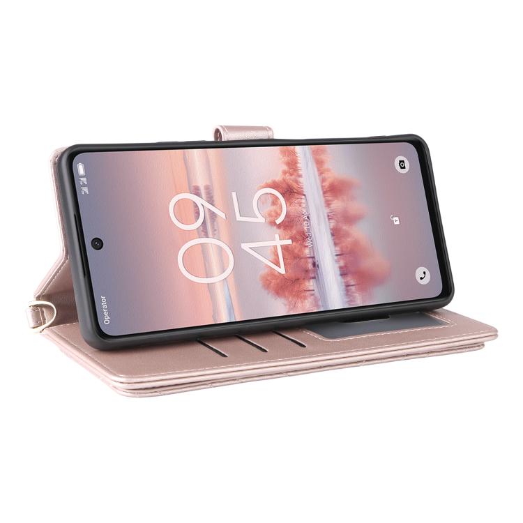 For TCL 60 NxtPaper Multifunctional 6-Card Slots Leather Phone Case with Wrist Strap