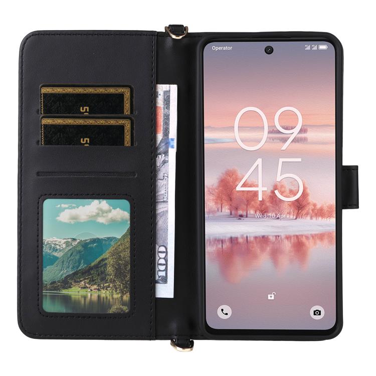 For TCL 60 NxtPaper Multifunctional 6-Card Slots Leather Phone Case with Wrist Strap