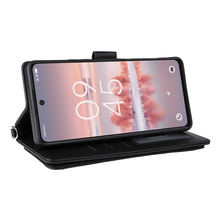 For TCL 60 NxtPaper Multifunctional 6-Card Slots Leather Phone Case with Wrist Strap