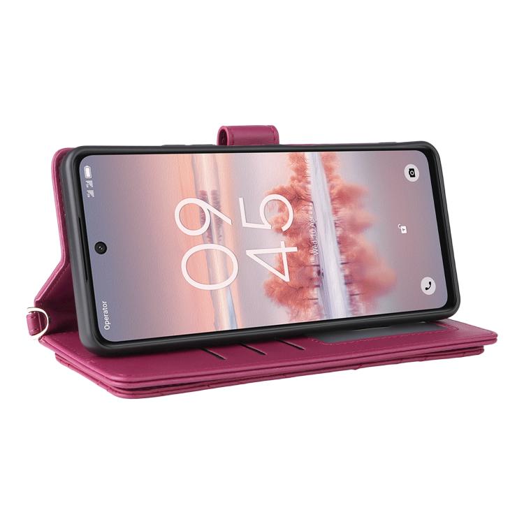 For TCL 60 NxtPaper Multifunctional 6-Card Slots Leather Phone Case with Wrist Strap