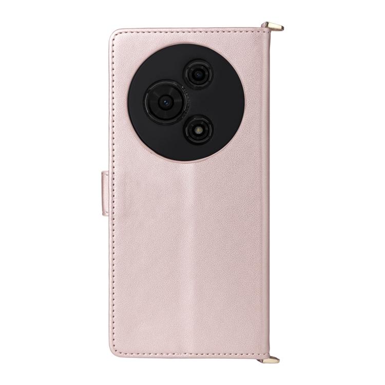 For TCL 605 / 60 SE Multifunctional 6-Card Slots Leather Phone Case with Wrist Strap