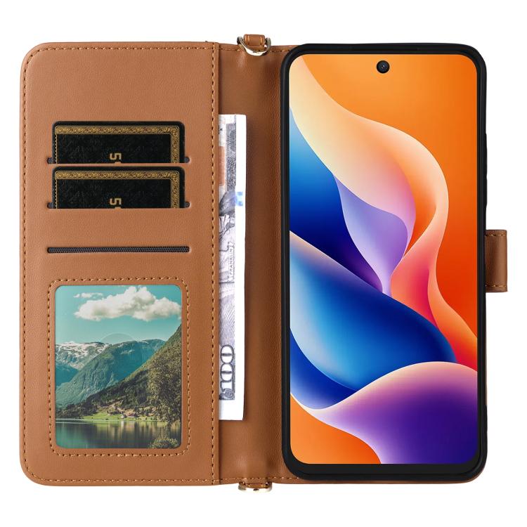 For TCL 605 / 60 SE Multifunctional 6-Card Slots Leather Phone Case with Wrist Strap