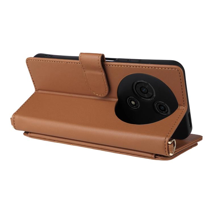 For TCL 605 / 60 SE Multifunctional 6-Card Slots Leather Phone Case with Wrist Strap