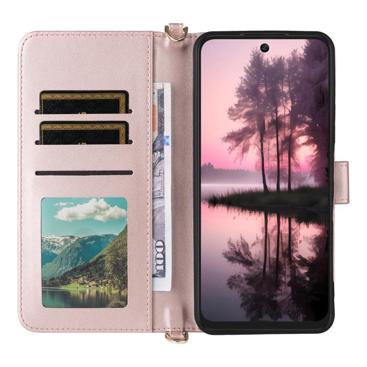 For TCL 60 SE NxtPaper 5G Multifunctional 6-Card Slots Leather Phone Case with Wrist Strap