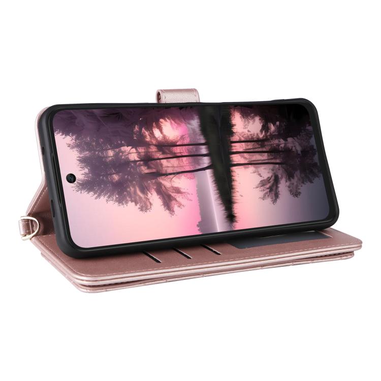 For TCL 60 SE NxtPaper 5G Multifunctional 6-Card Slots Leather Phone Case with Wrist Strap