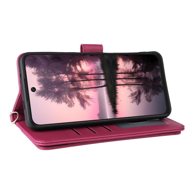 For TCL 60 SE NxtPaper 5G Multifunctional 6-Card Slots Leather Phone Case with Wrist Strap