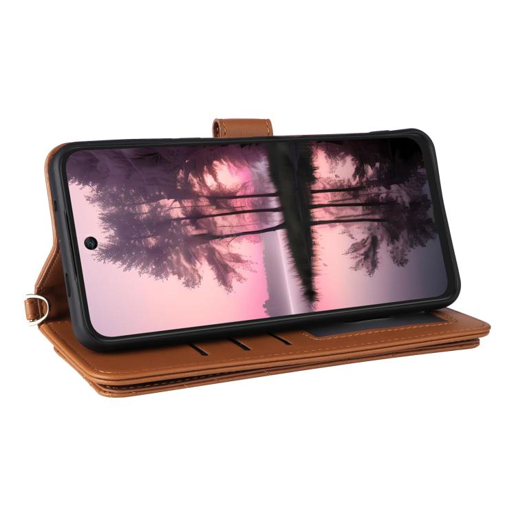 For TCL 60 SE NxtPaper 5G Multifunctional 6-Card Slots Leather Phone Case with Wrist Strap