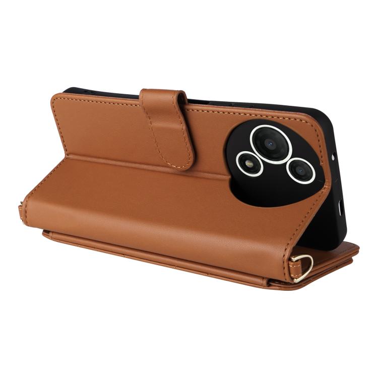 For TCL 60 SE NxtPaper 5G Multifunctional 6-Card Slots Leather Phone Case with Wrist Strap